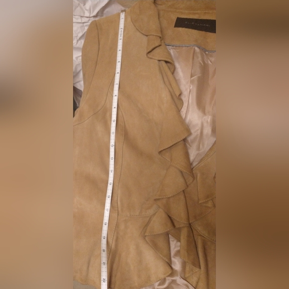 Elie Tahari Suede Ruffle Jacket - Picture 15 of 15